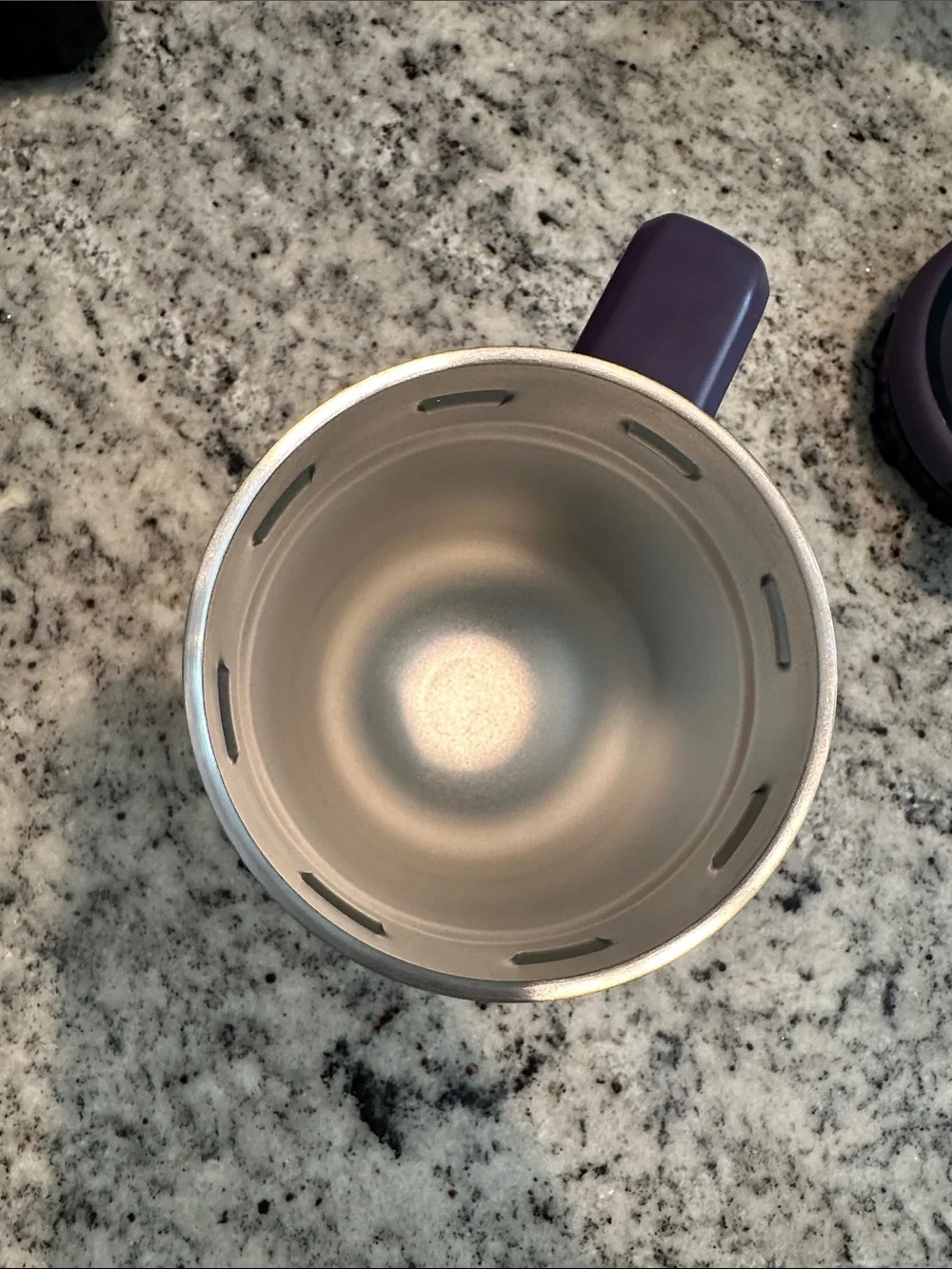 Insulated Travel Mug with Handle - Purple